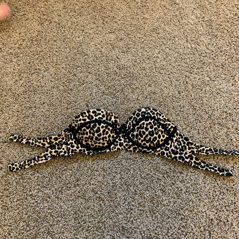 Leopard bikini top. Size small